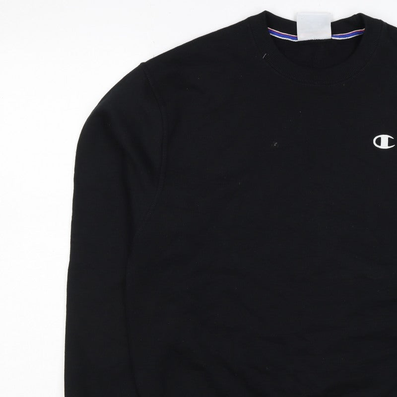 Champion Men’s Black M Logo Crew Neck Pullover Sweatshirt