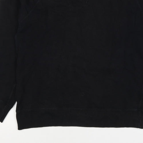 UNIQLO Men Black M Crew Neck Pullover Cotton Sweatshirt Classic