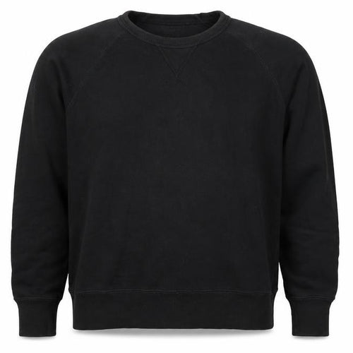 UNIQLO Men Black M Crew Neck Pullover Cotton Sweatshirt Classic