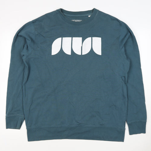 Sutsu Men’s Green XL Logo Graphic Print Crew Neck Pullover Sweatshirt