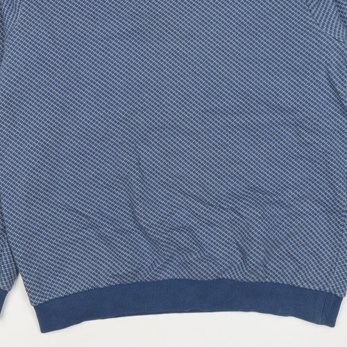 Wax London Men’s Blue M Geometric Knit Crew Neck Pullover Sweatshirt