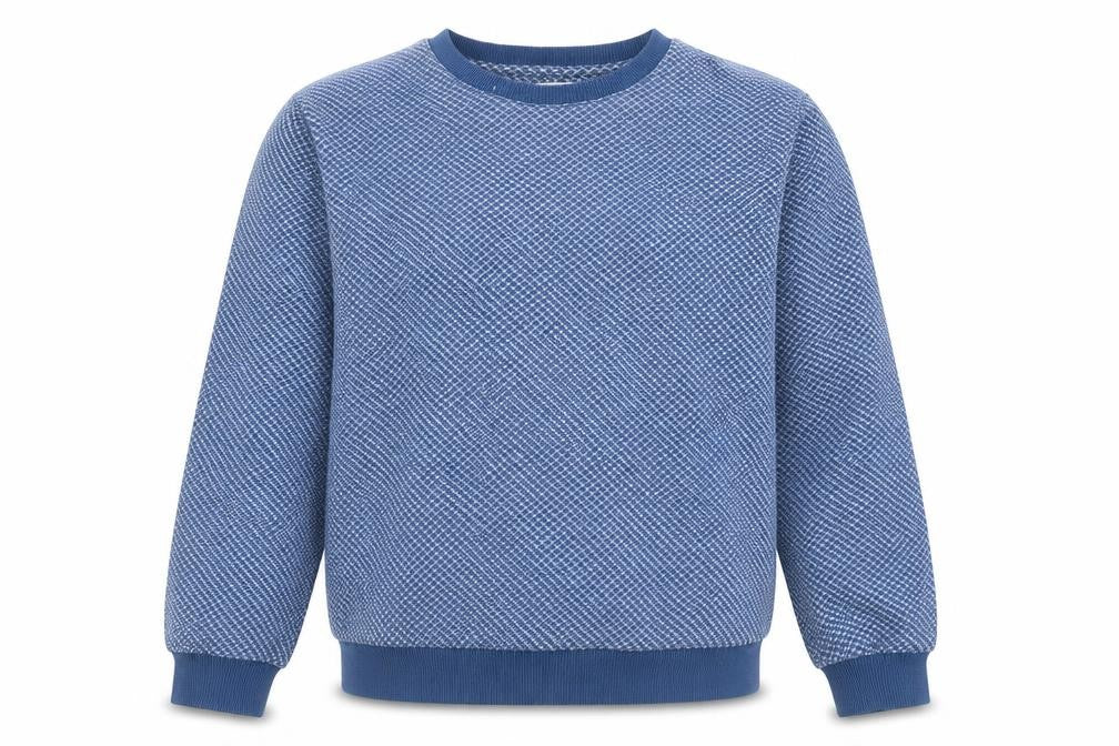 Wax London Men’s Blue M Geometric Knit Crew Neck Pullover Sweatshirt