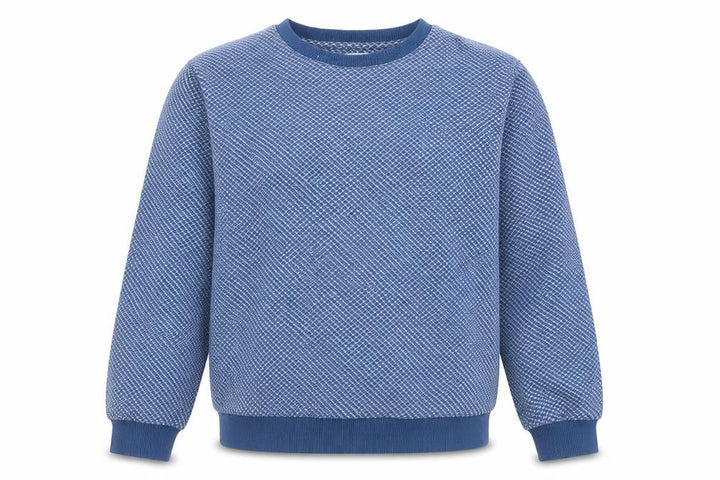 Wax London Men’s Blue M Geometric Knit Crew Neck Pullover Sweatshirt