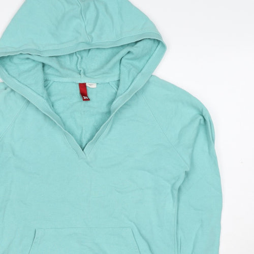 H&M Divided Women’s Blue UK 10 Pullover Hoodie V-Neck Kangaroo Pocket