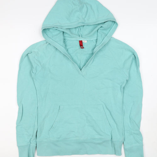 H&M Divided Women’s Blue UK 10 Pullover Hoodie V-Neck Kangaroo Pocket