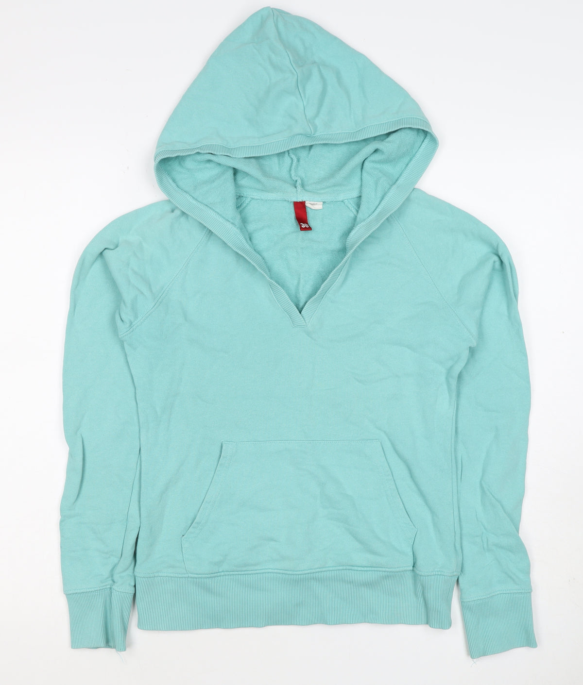 H&M Divided Women’s Blue UK 10 Pullover Hoodie V-Neck Kangaroo Pocket