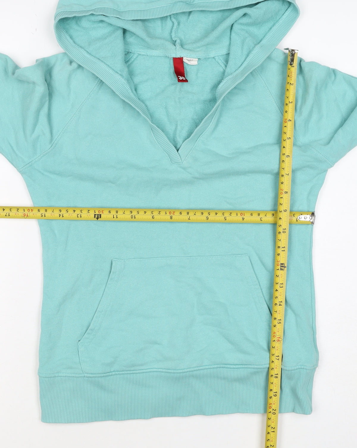 H&M Divided Women’s Blue UK 10 Pullover Hoodie V-Neck Kangaroo Pocket