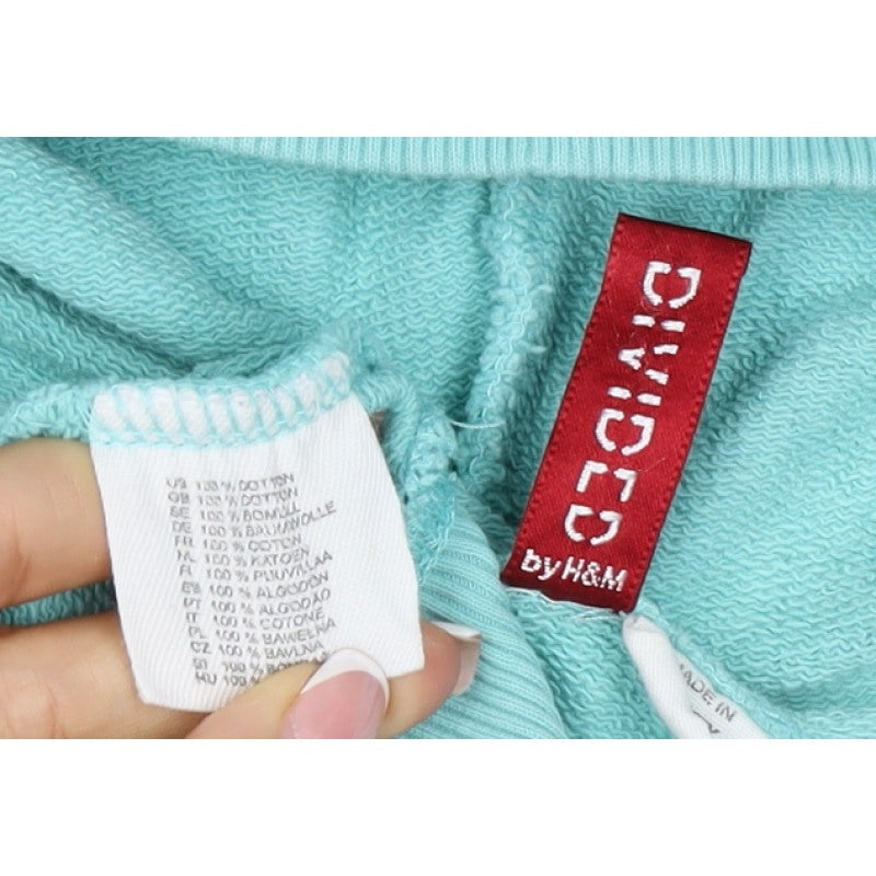 H&M Divided Women’s Blue UK 10 Pullover Hoodie V-Neck Kangaroo Pocket