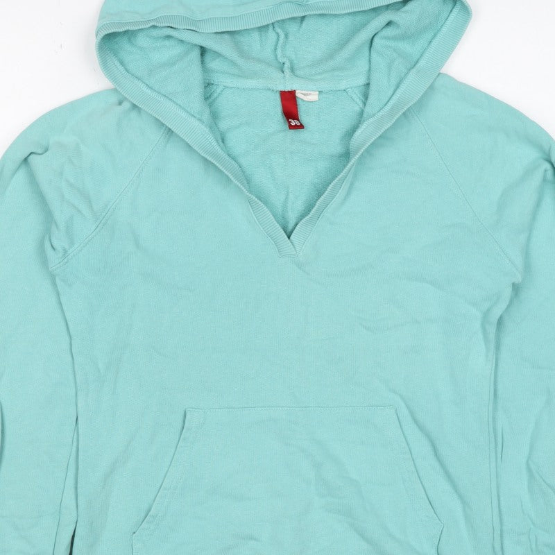 H&M Divided Women’s Blue UK 10 Pullover Hoodie V-Neck Kangaroo Pocket