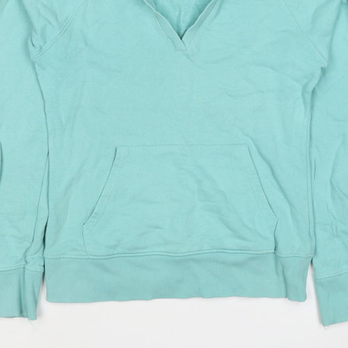H&M Divided Women’s Blue UK 10 Pullover Hoodie V-Neck Kangaroo Pocket