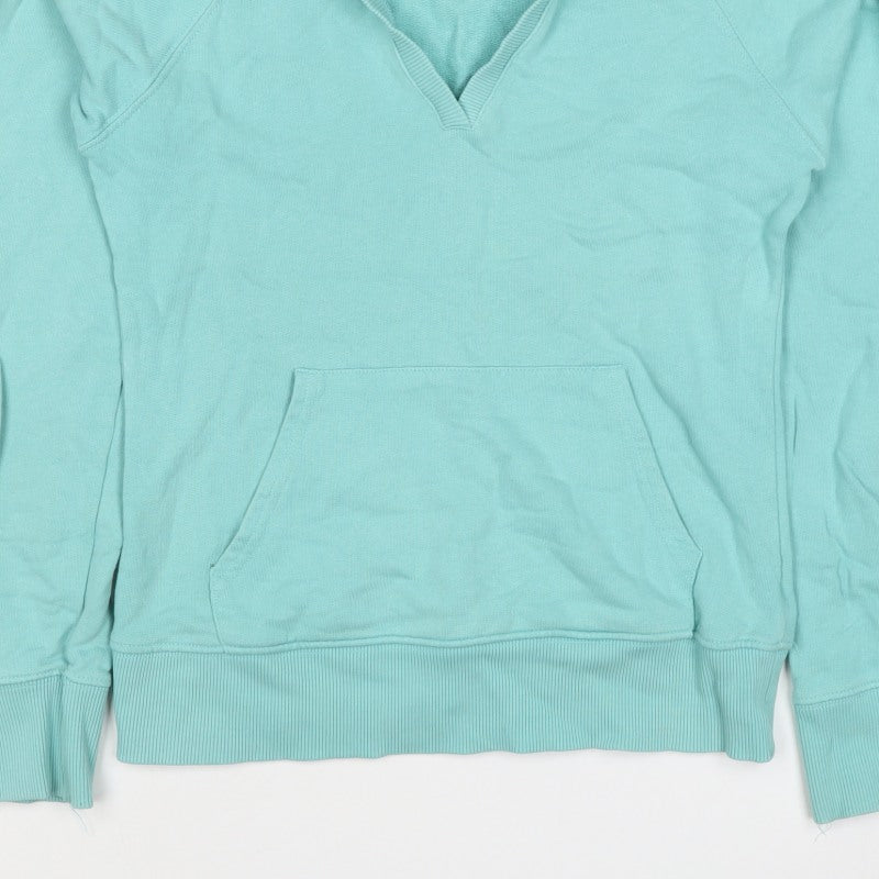 H&M Divided Women’s Blue UK 10 Pullover Hoodie V-Neck Kangaroo Pocket
