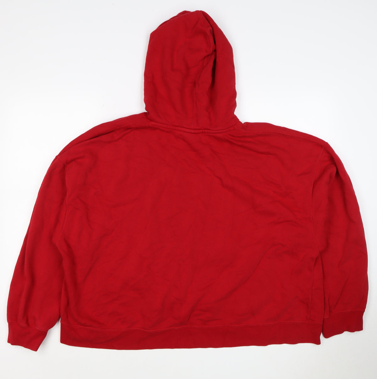 Close-up detail of Jordan unisex adults red 2xl pullover hoodie logo fleece