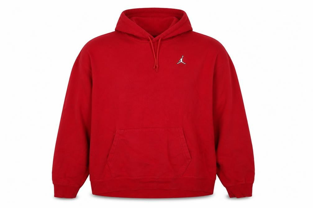 Front view of Jordan unisex adults red 2xl pullover hoodie logo fleece