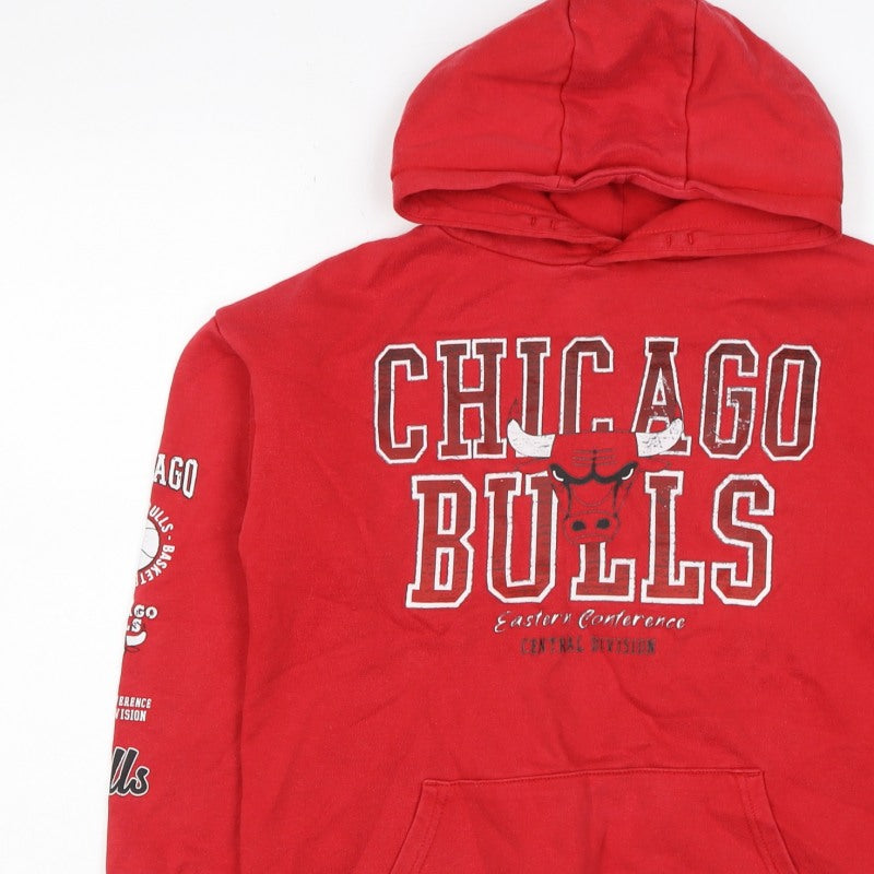 Additional view of Knox boys’ red 12 years chicago bulls nba graphic pullover hoodie