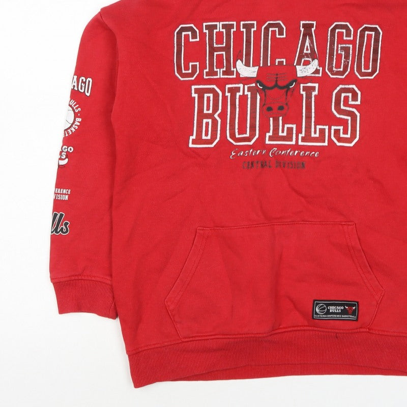 Additional view of Knox boys’ red 12 years chicago bulls nba graphic pullover hoodie