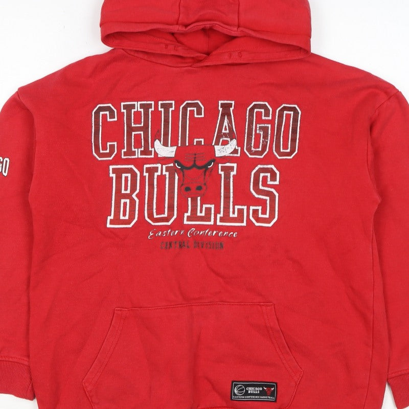 Additional view of Knox boys’ red 12 years chicago bulls nba graphic pullover hoodie