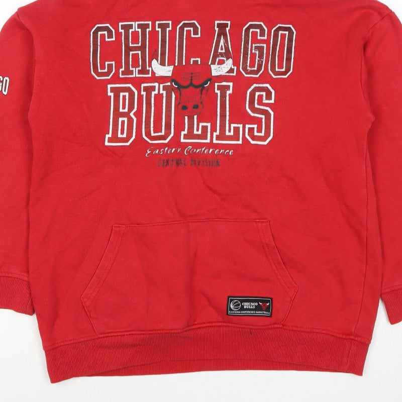Additional view of Knox boys’ red 12 years chicago bulls nba graphic pullover hoodie