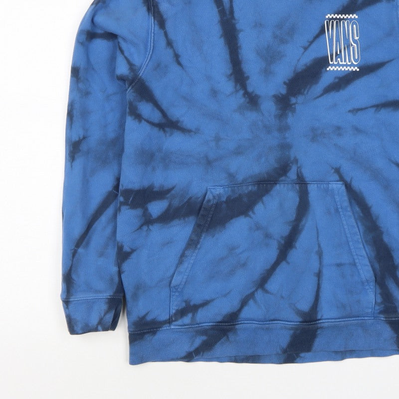 Additional view of Vans boys’ blue black tie dye pullover hoodie l logo kangaroo pocket