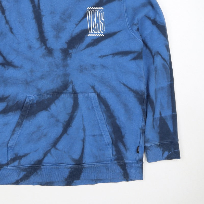Additional view of Vans boys’ blue black tie dye pullover hoodie l logo kangaroo pocket