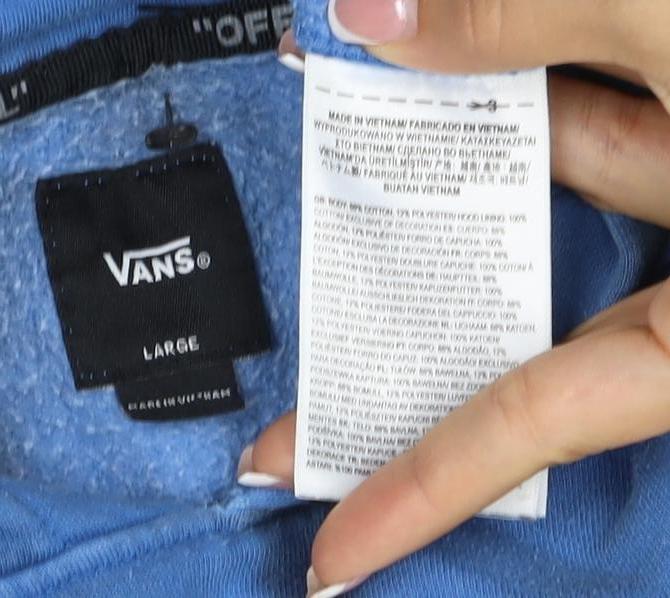 Additional view of Vans boys’ blue black tie dye pullover hoodie l logo kangaroo pocket