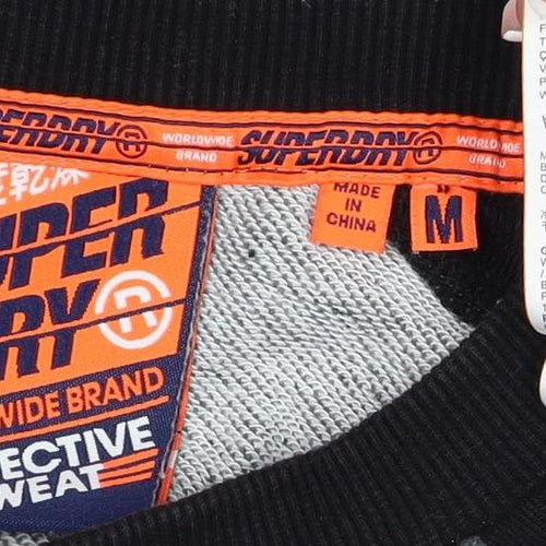 Superdry Men’s Grey Black M Colour Block Crew Neck Logo Sweatshirt