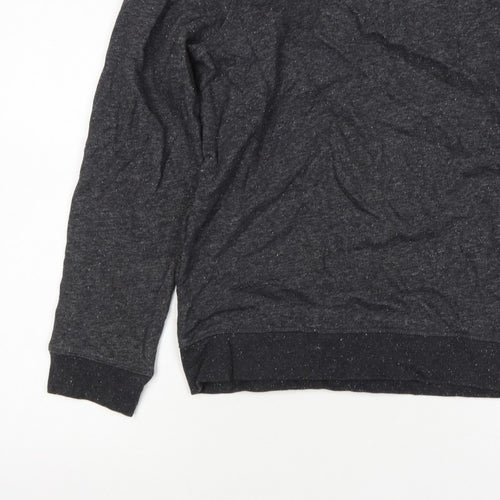 H&M Men’s Black Marl M Crew Neck Pullover Sweatshirt Cotton Blend