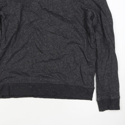 H&M Men’s Black Marl M Crew Neck Pullover Sweatshirt Cotton Blend
