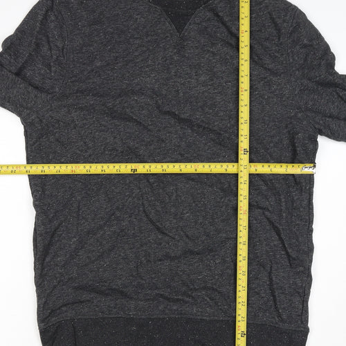 H&M Men’s Black Marl M Crew Neck Pullover Sweatshirt Cotton Blend