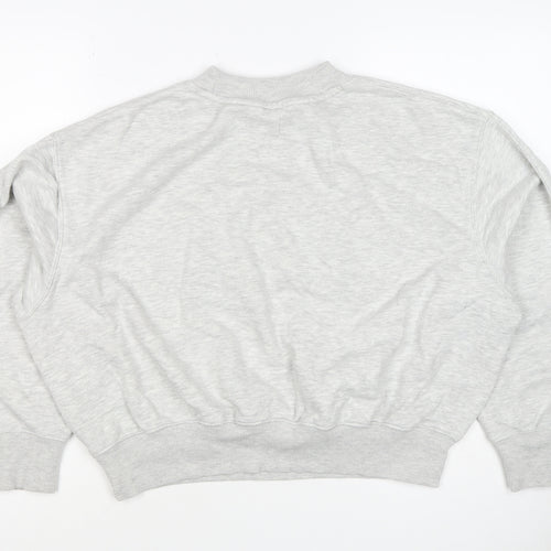 Self. Women’s Grey XS Logo Appliqué Crew Neck Pullover Sweatshirt