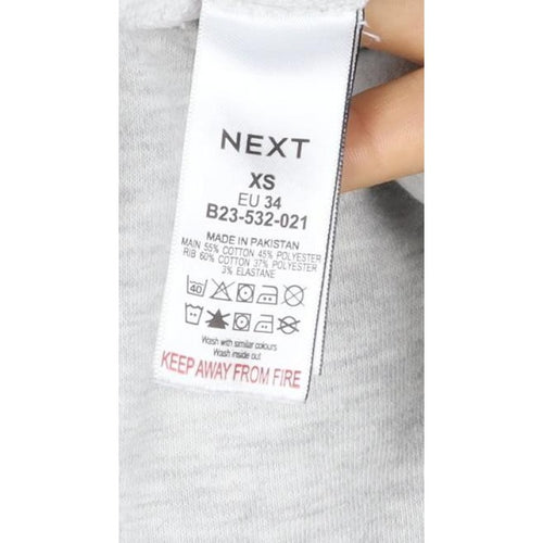 Self. Women’s Grey XS Logo Appliqué Crew Neck Pullover Sweatshirt