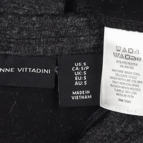 Adrianne Vittadini Women Grey Size S Knit Button Back Jumper Dress
