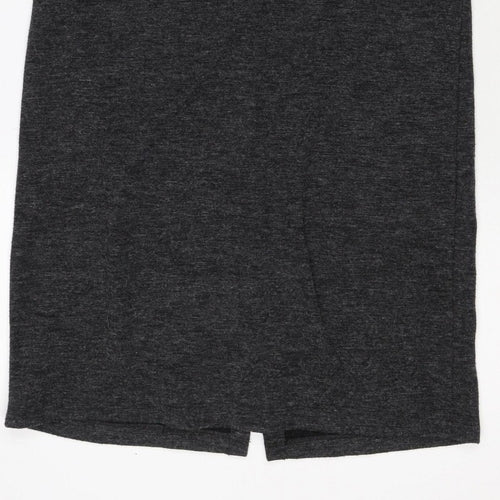 Adrianne Vittadini Women Grey Size S Knit Button Back Jumper Dress