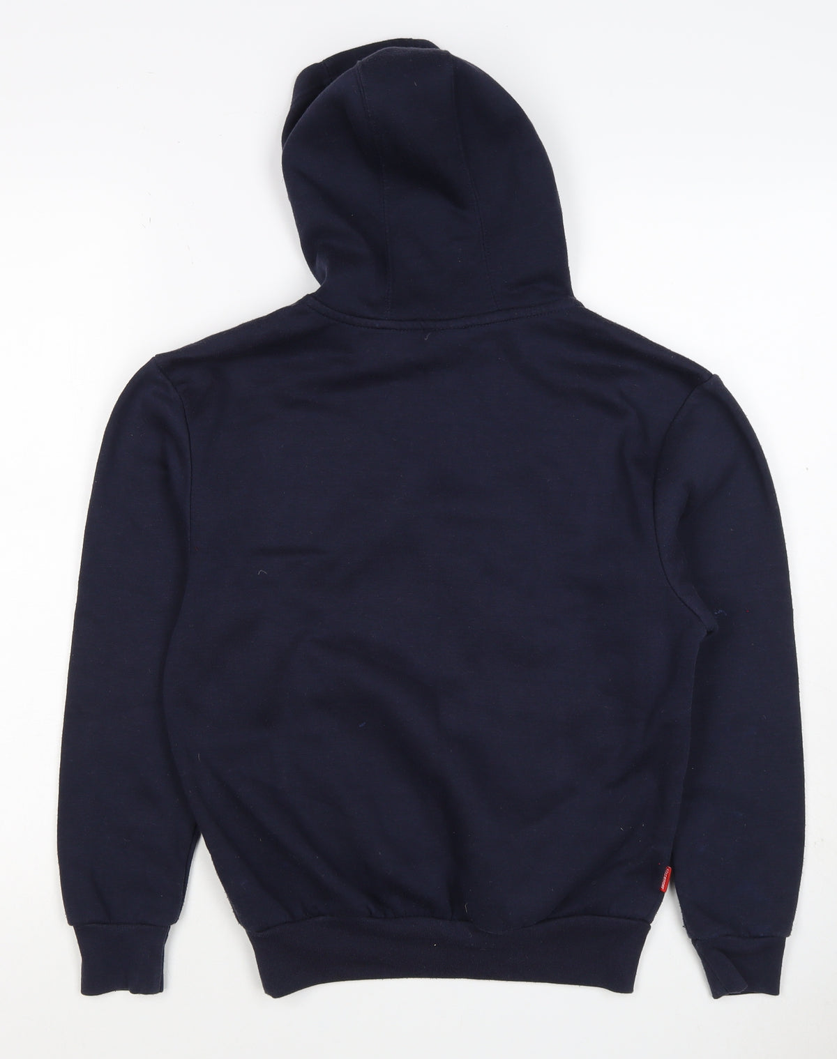 Close-up detail of Slazenger boys’ blue 11-12 years pullover hoodie logo fleece
