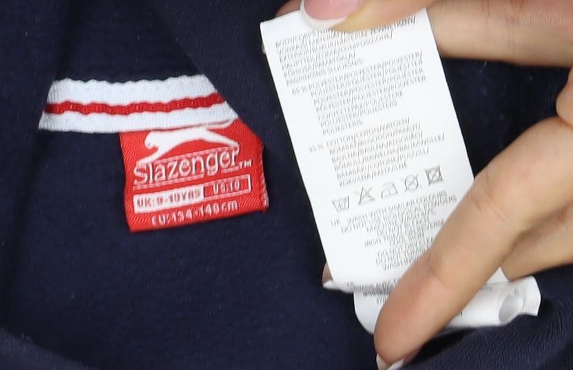 Additional view of Slazenger boys’ blue 11-12 years pullover hoodie logo fleece