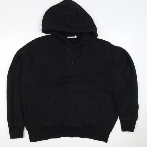 Weekday Women's Black Size S Pullover Hoodie Drawstring Kangaroo Pocket