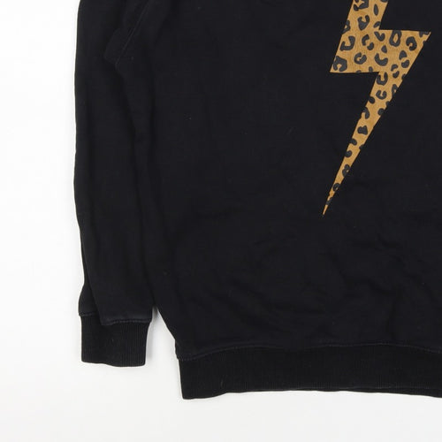 Sugarhill Brighton Women Black UK 12 Pullover Leopard Lightning Sweatshirt