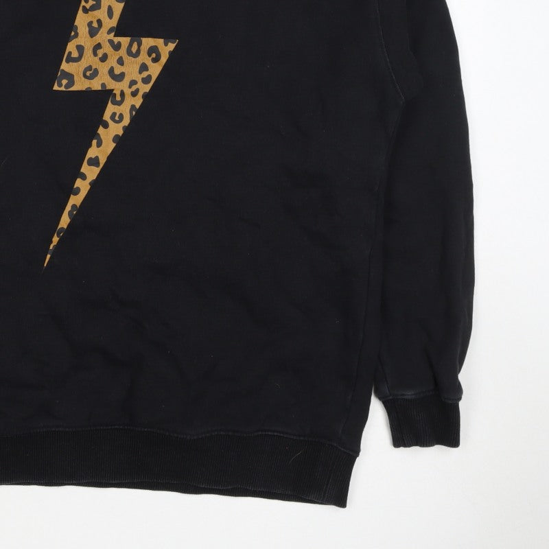 Sugarhill Brighton Women Black UK 12 Pullover Leopard Lightning Sweatshirt