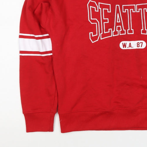 New Look Women’s Red UK 12 Seattle College Graphic Sweatshirt