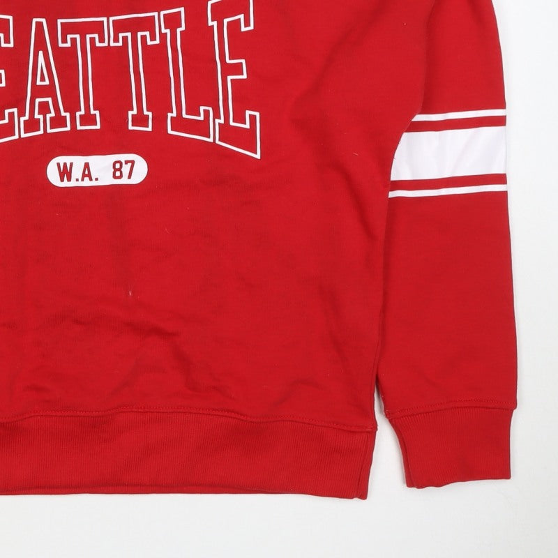New Look Women’s Red UK 12 Seattle College Graphic Sweatshirt