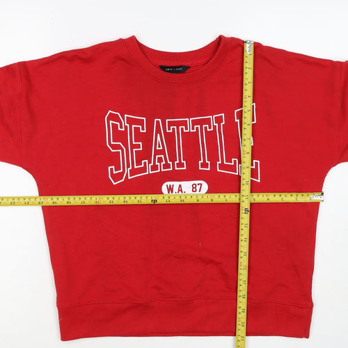 New Look Women’s Red UK 12 Seattle College Graphic Sweatshirt