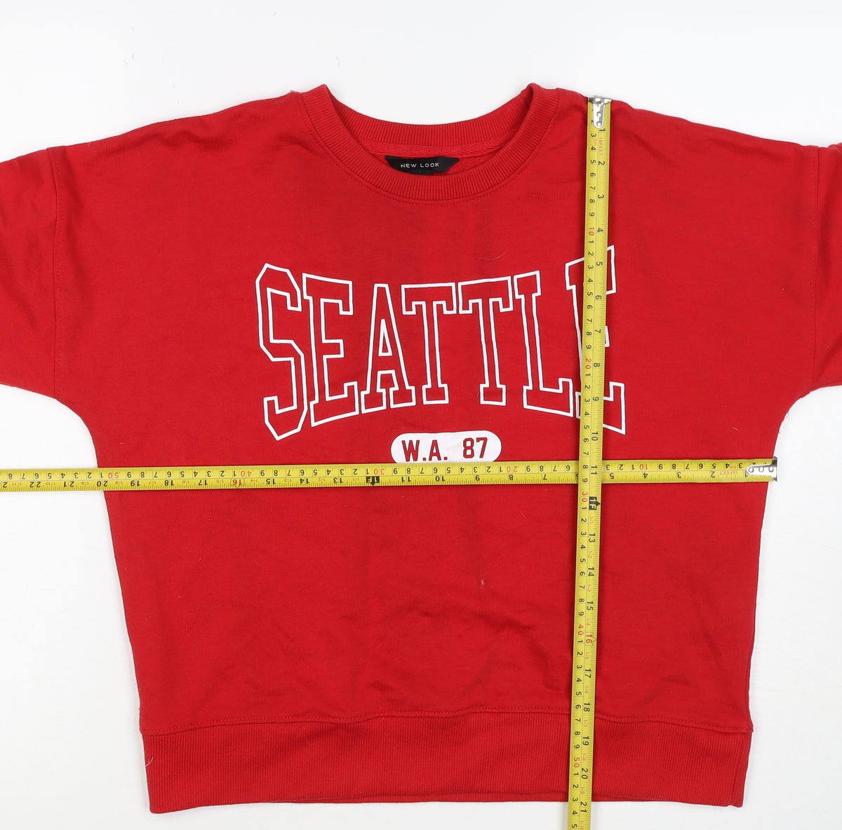 New Look Women’s Red UK 12 Seattle College Graphic Sweatshirt