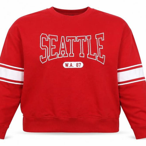 New Look Women’s Red UK 12 Seattle College Graphic Sweatshirt