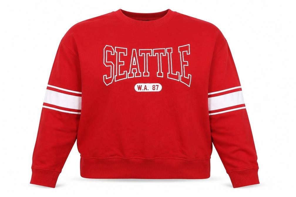 New Look Women’s Red UK 12 Seattle College Graphic Sweatshirt