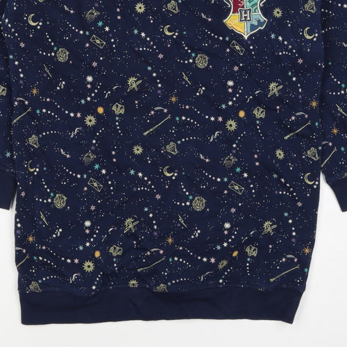 M&S Girls Blue Harry Potter Hogwarts Crest Pullover Sweatshirt 7 Years