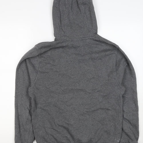 Nike Men’s Grey Small Pullover Hoodie Logo Fleece Drawstring