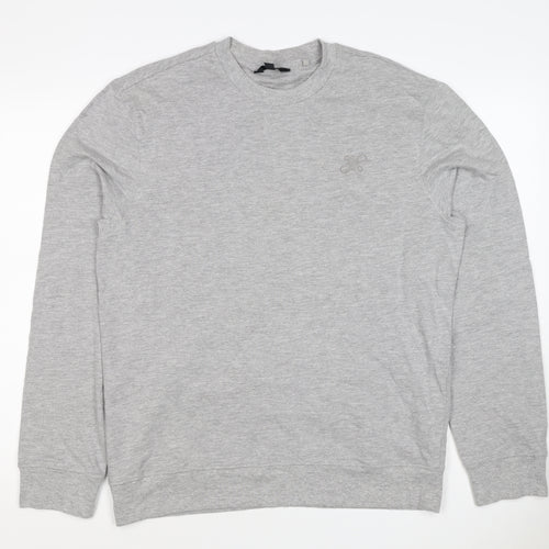 Next Men's Grey M Regular Fit Embroidered Logo Crew Neck Sweatshirt