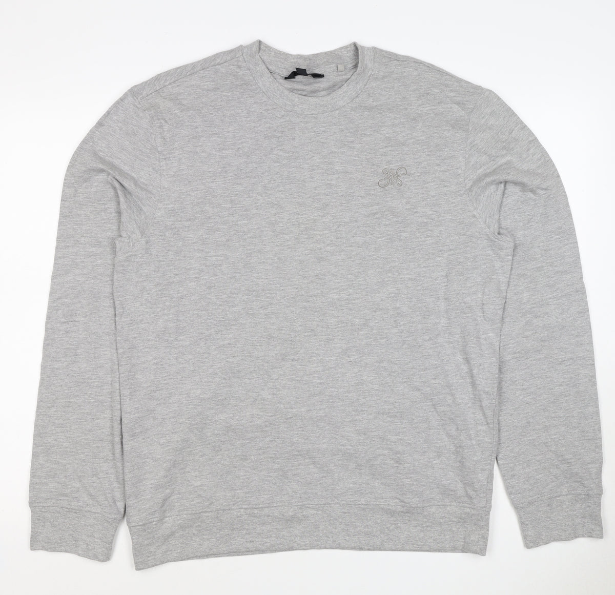 Next Men's Grey M Regular Fit Embroidered Logo Crew Neck Sweatshirt