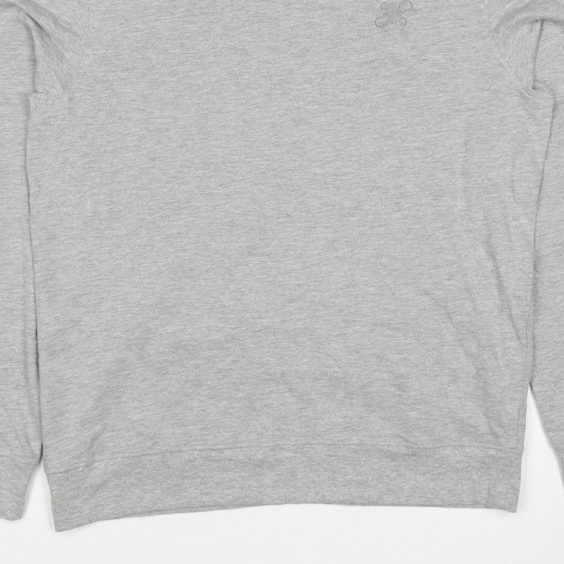 Next Men's Grey M Regular Fit Embroidered Logo Crew Neck Sweatshirt