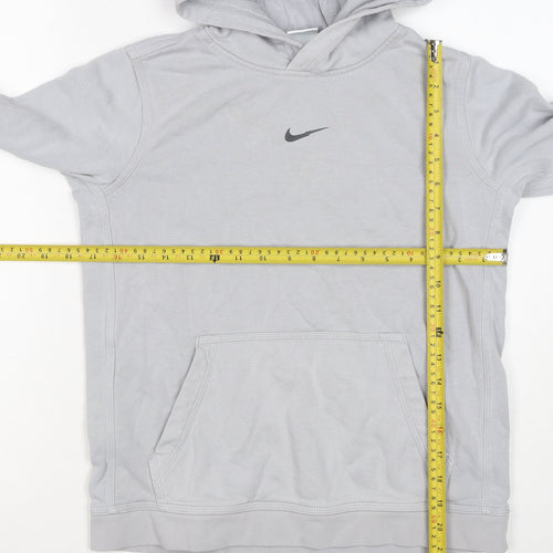 Nike Boys Grey 12-13 Years Pullover Hoodie Logo Pocket 20/21