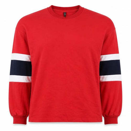 F&F Women Red Size 12 Colourblock Crew Neck Pullover Sweatshirt